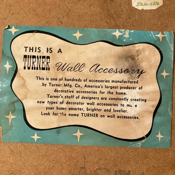 Vintage MCM Turner hand painted wall accessories 1974 - Picture 9 of 13